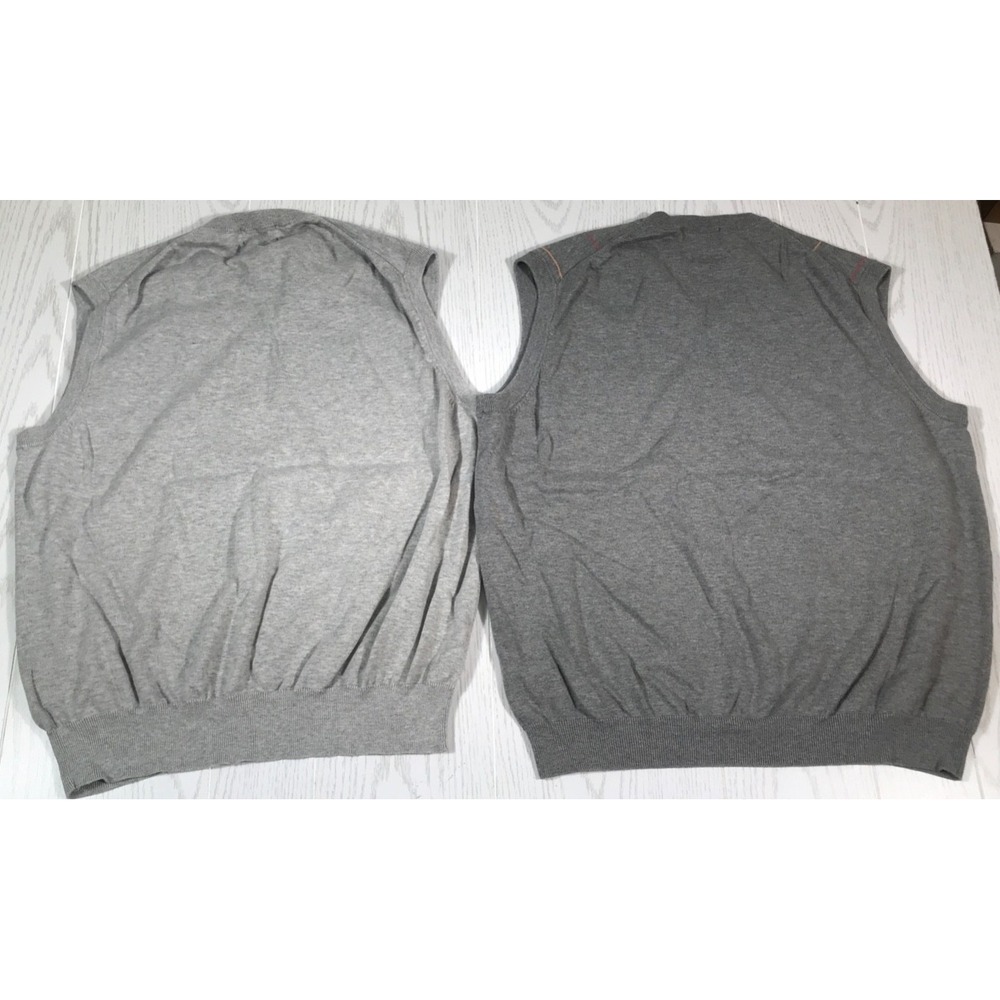 Brooks Brothers Supima Cotton Vest Mens XL Sweater V-Neck Preppy Golf Lot Of 2